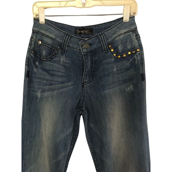 Cache Contour Elaborate Embellished Jean Pant Size 4/6 Denim Stretch $188 NWT - Picture 9 of 10